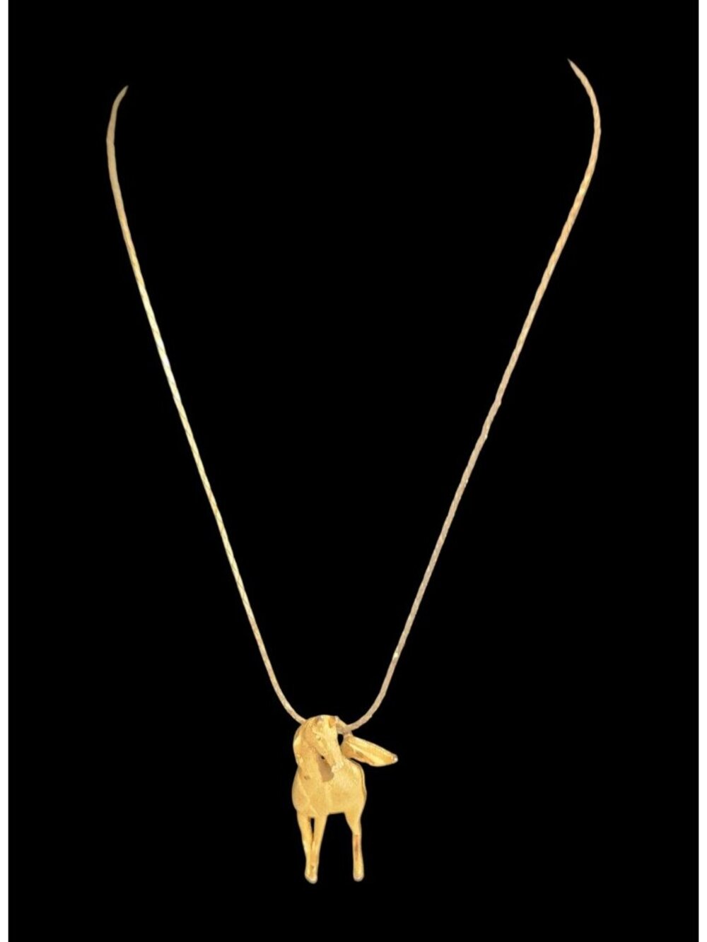 Vintage Gold Tone Horse Pendant Necklace Delicate Chain  Elegant Equestrian Desi - Picture 3 of 8